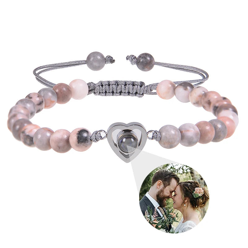 EVALORA – Projection Bracelet with Infinity Heart and Personalized Photo