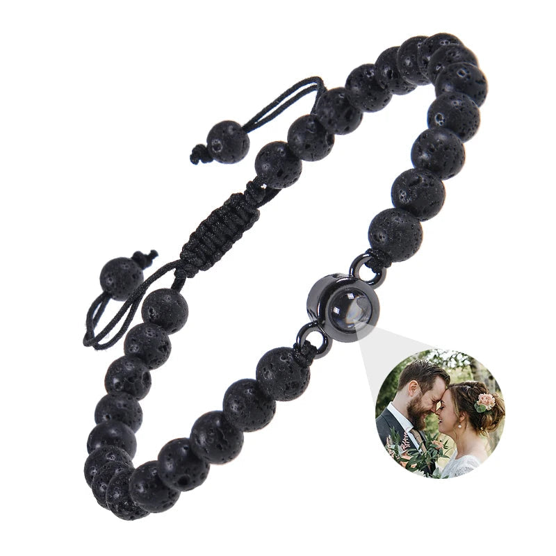 EVALORA – Projection Bracelet with Infinity Heart and Personalized Photo