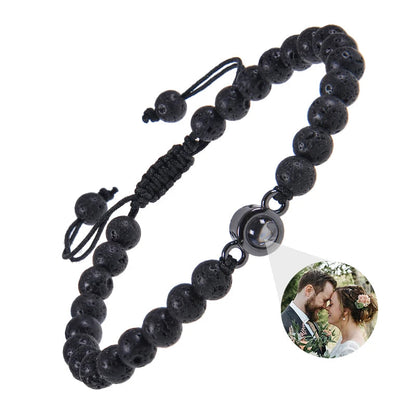 EVALORA – Projection Bracelet with Infinity Heart and Personalized Photo