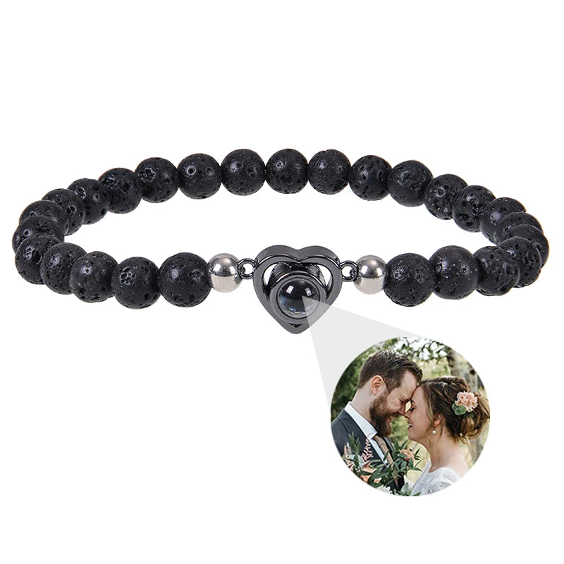 EVALORA – Projection Bracelet with Infinity Heart and Personalized Photo