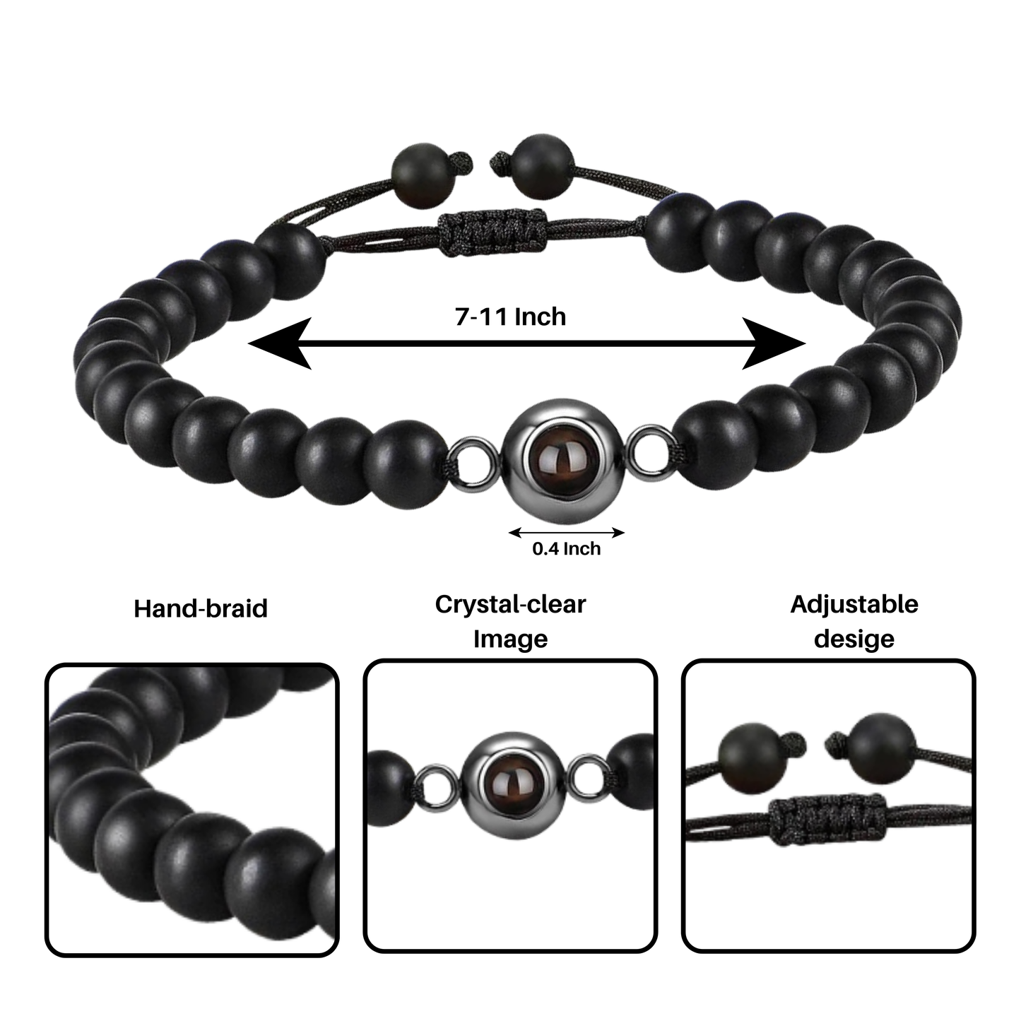 EVALORA – Projection Bracelet with Infinity Heart and Personalized Photo