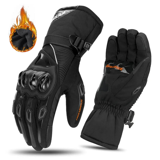 THERMOGRIP Moto Gloves - Waterproof winter motorbike gloves with 3-layer insulation & carbon fibre protection