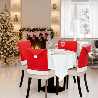 JOLLYCHAIR – Stuhlhussen mit Weihnachtsmannmütze (2er-Pack) für festliche Esszimmerdekoration 1