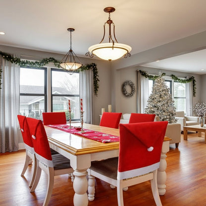 JOLLYCHAIR – Stuhlhussen mit Weihnachtsmannmütze (2er-Pack) für festliche Esszimmerdekoration 2