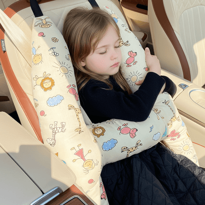 KIDSCOMFORT – Ergonomisches Autokissen mit weichem Stoff und verspielten Motiven 0