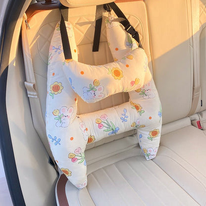 KIDSCOMFORT – Ergonomisches Autokissen mit weichem Stoff und verspielten Motiven 6