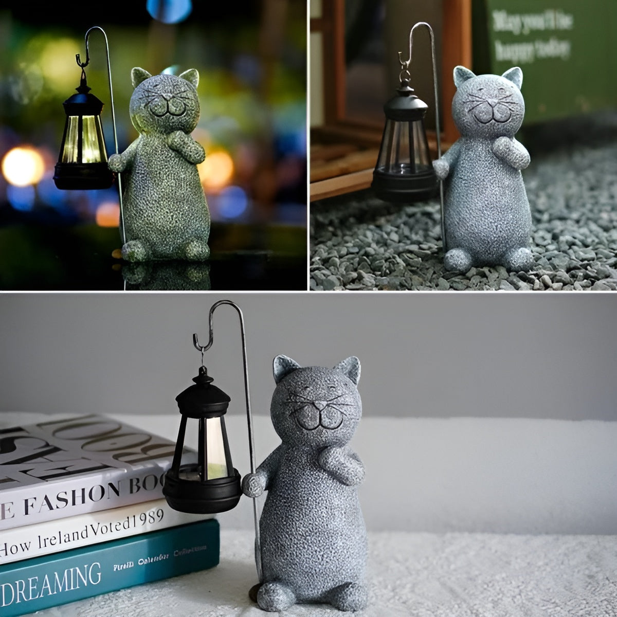 KITTYBEAM – Solar-Katzenstatue mit sanftem Gartenlicht 1
