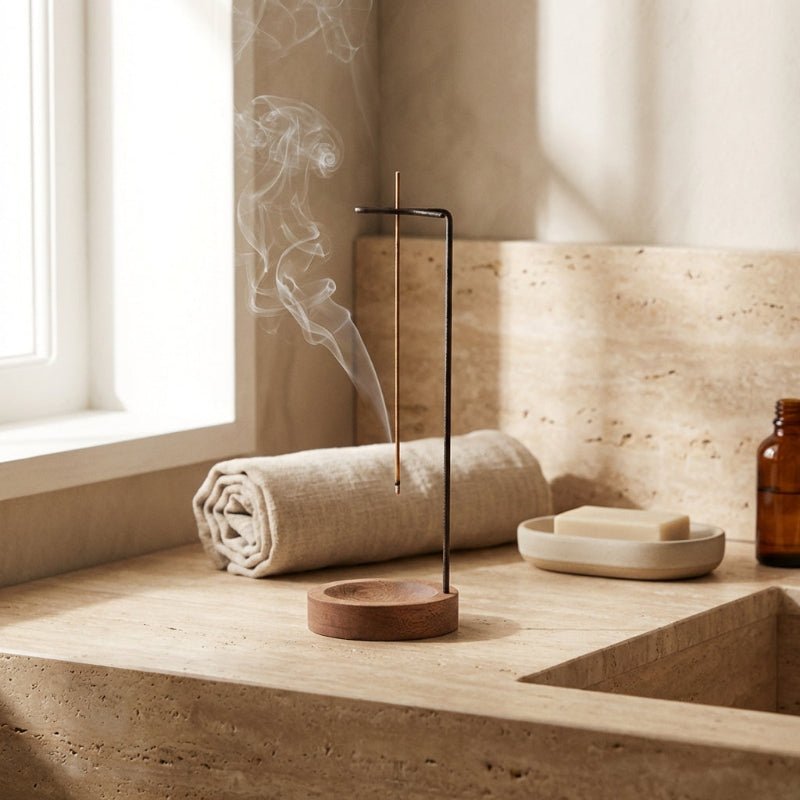 Kanso - Hängender Räucherstäbchenhalter aus Walnussholz für Meditation 2