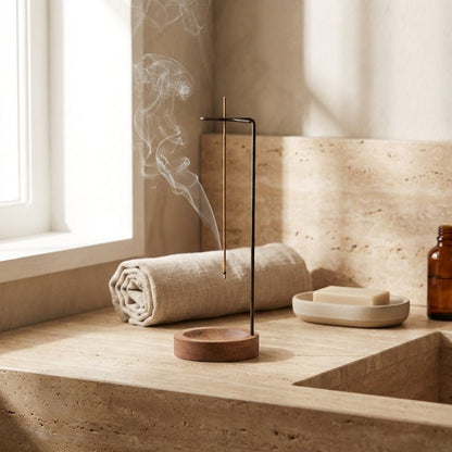 Kanso - Hängender Räucherstäbchenhalter aus Walnussholz für Meditation 2