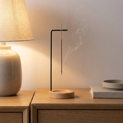 Kanso - Hängender Räucherstäbchenhalter aus Walnussholz für Meditation 4