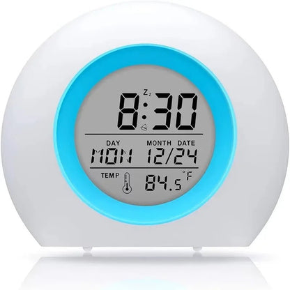 KIDDOALERT – Kinder Wecker mit 7-Farb-Nachtlicht & Schlummerfunktion für gesundes Schlafverhalten