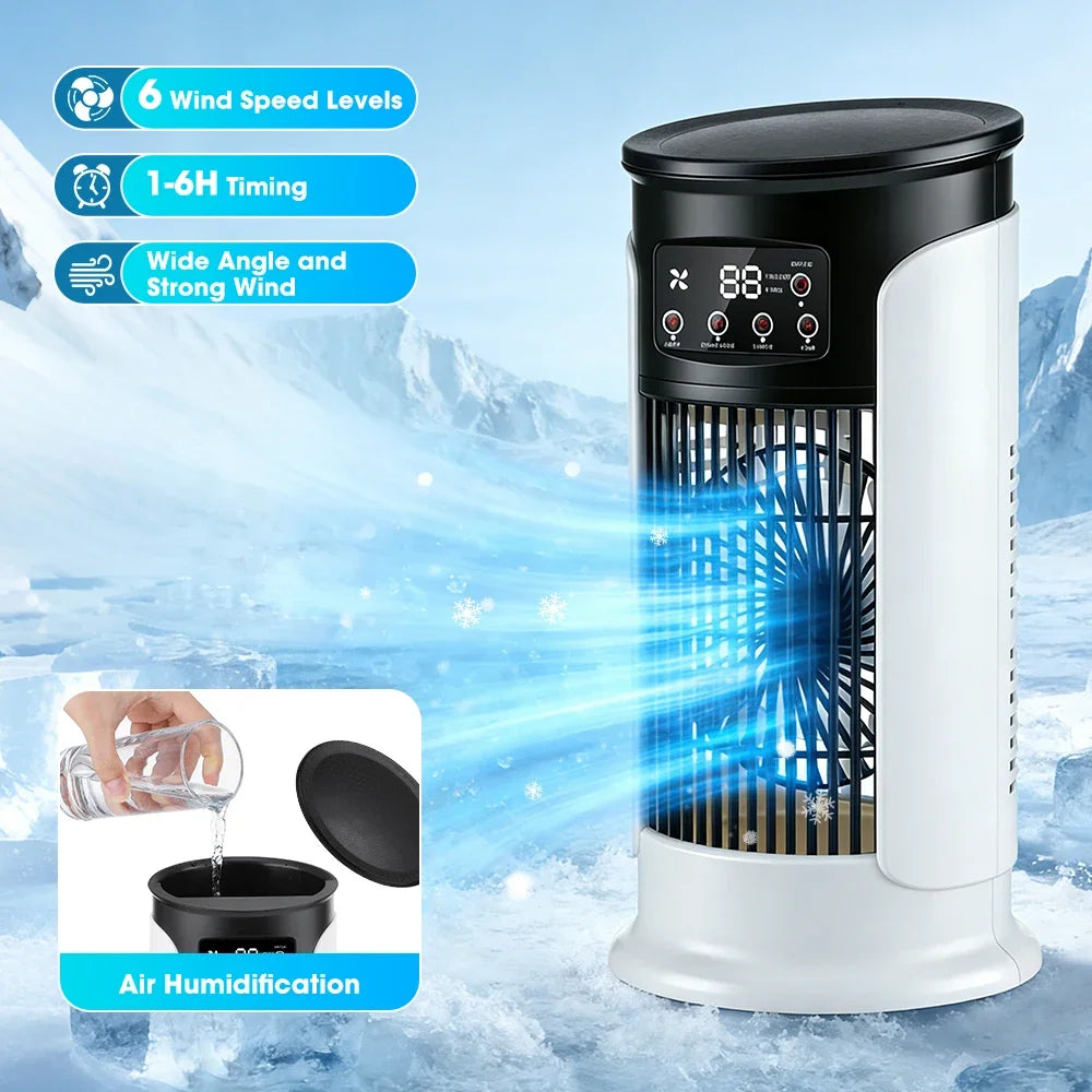 Klarstein Luftkühler 3-in-1 mit Wasser, 6 Geschwindigkeiten und LED-Nachtlicht 0