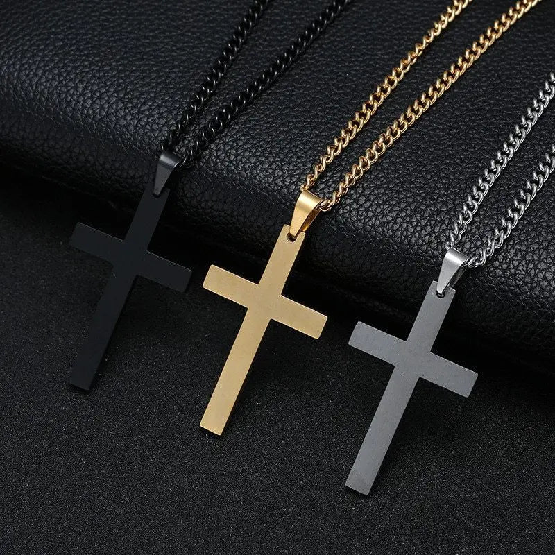 FAITHLINE NECKLACE – Classic men's necklace with stainless steel cross pendant