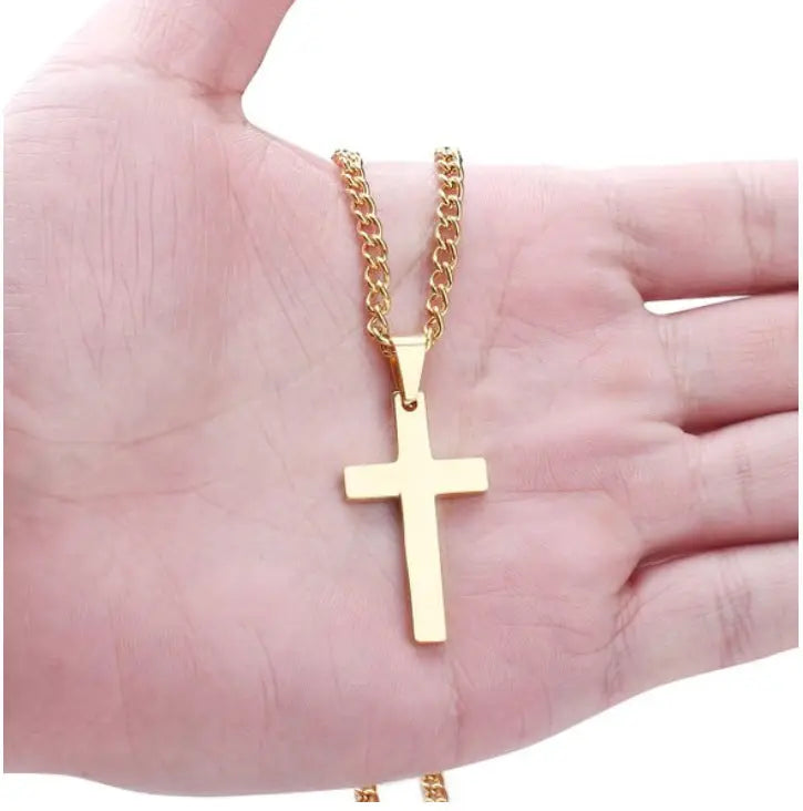 FAITHLINE NECKLACE – Classic men's necklace with stainless steel cross pendant