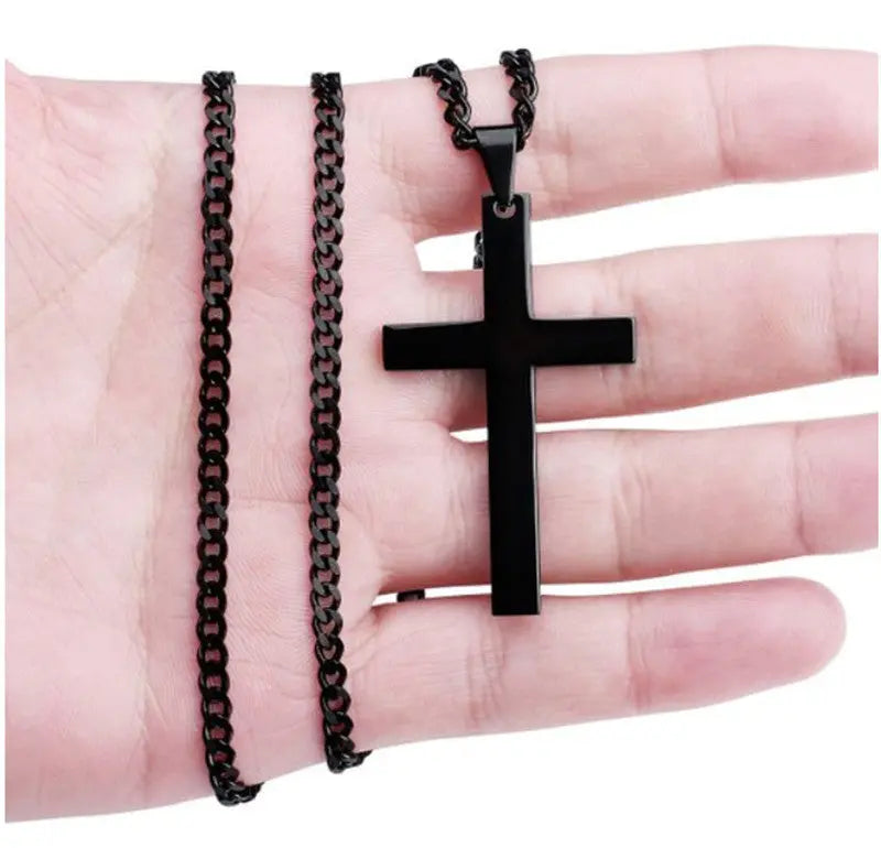 FAITHLINE NECKLACE – Classic men's necklace with stainless steel cross pendant