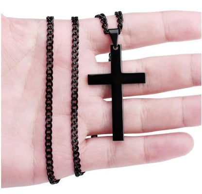 FAITHLINE NECKLACE – Classic men's necklace with stainless steel cross pendant