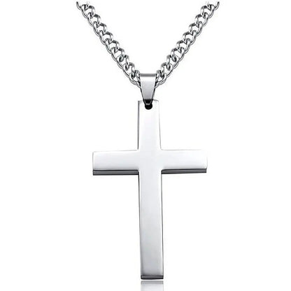 FAITHLINE NECKLACE – Classic men's necklace with stainless steel cross pendant
