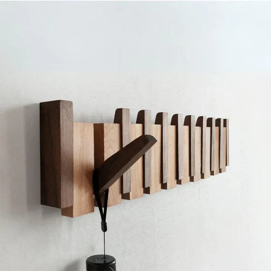 HARMONYCOAT Wall Rack - Artistic wooden wall coat rack in piano design for hallway & home