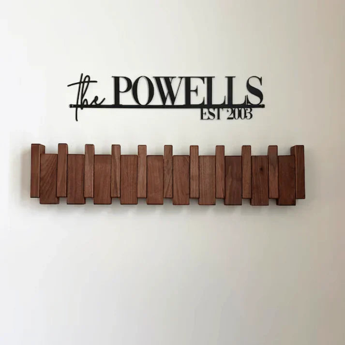 HARMONYCOAT Wall Rack - Artistic wooden wall coat rack in piano design for hallway & home