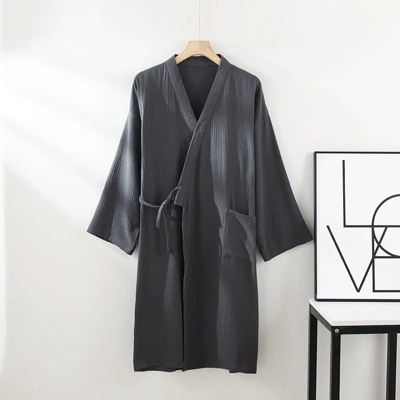 CasaWeave Kimono in Cotone | Accappatoio Unisex 100% Cotone | Traspirante e Leggero | Elegante Abbigliamento per il Relax in Casa Spa