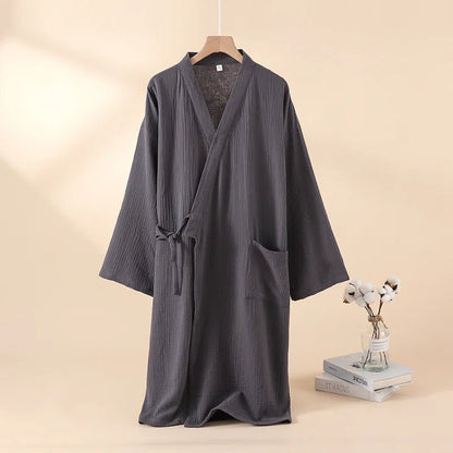 CasaWeave Kimono in Cotone | Accappatoio Unisex 100% Cotone | Traspirante e Leggero | Elegante Abbigliamento per il Relax in Casa Spa