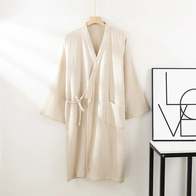 CasaWeave Kimono in Cotone | Accappatoio Unisex 100% Cotone | Traspirante e Leggero | Elegante Abbigliamento per il Relax in Casa Spa