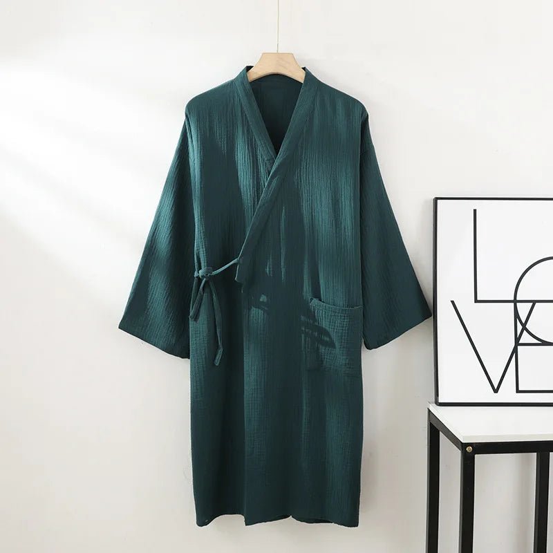 CasaWeave Kimono in Cotone | Accappatoio Unisex 100% Cotone | Traspirante e Leggero | Elegante Abbigliamento per il Relax in Casa Spa
