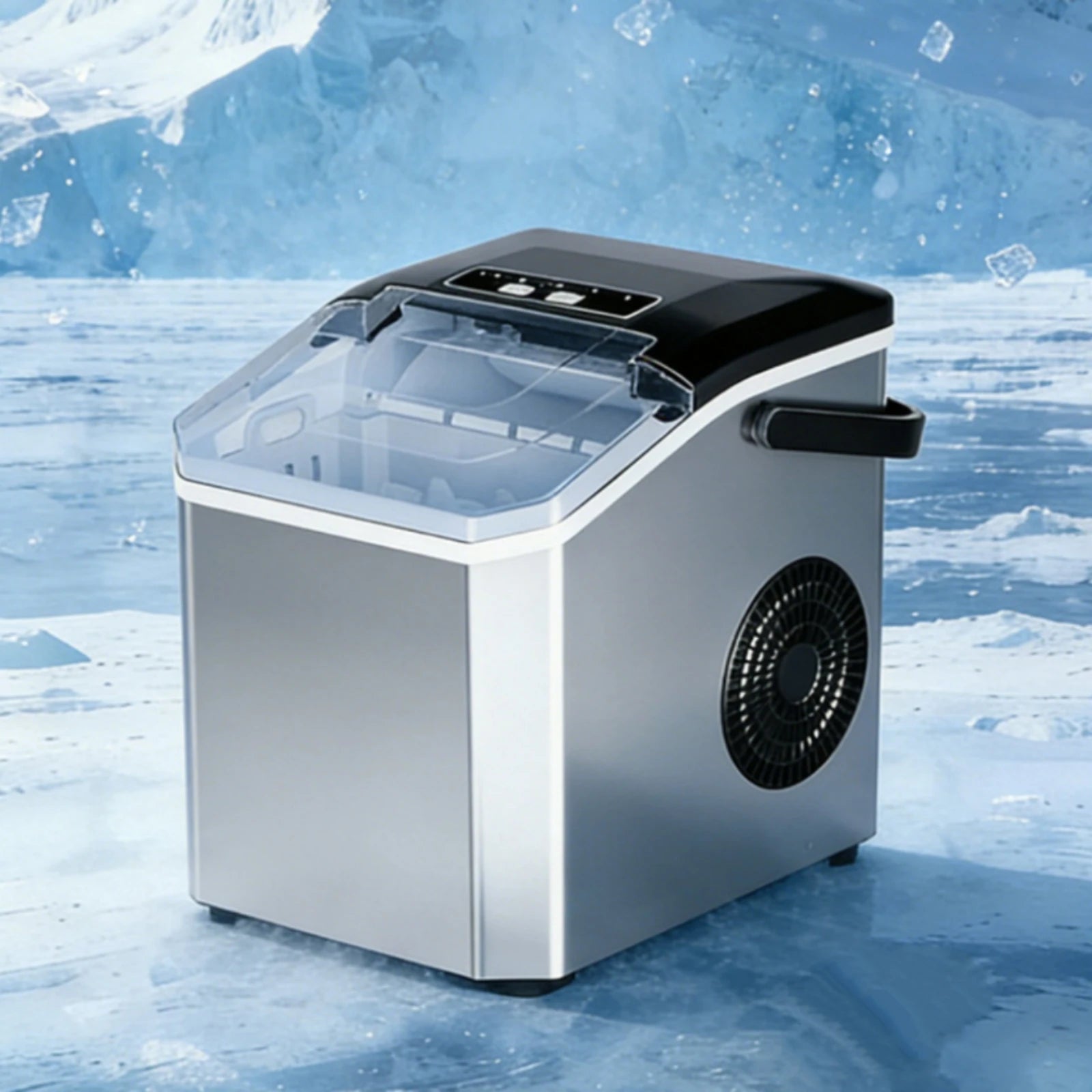 Kompakte Eismaschine Mit Transparentem Deckel – Automatische Eisproduktion Kaufen 0