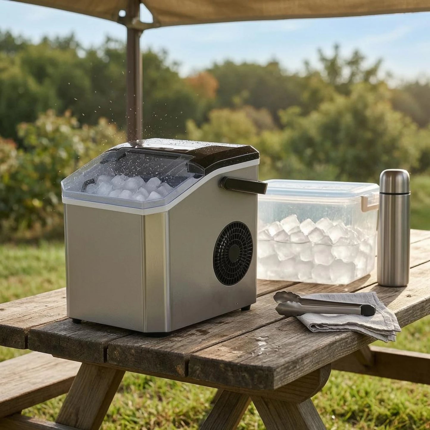 Kompakte Eismaschine Mit Transparentem Deckel – Automatische Eisproduktion Kaufen 2