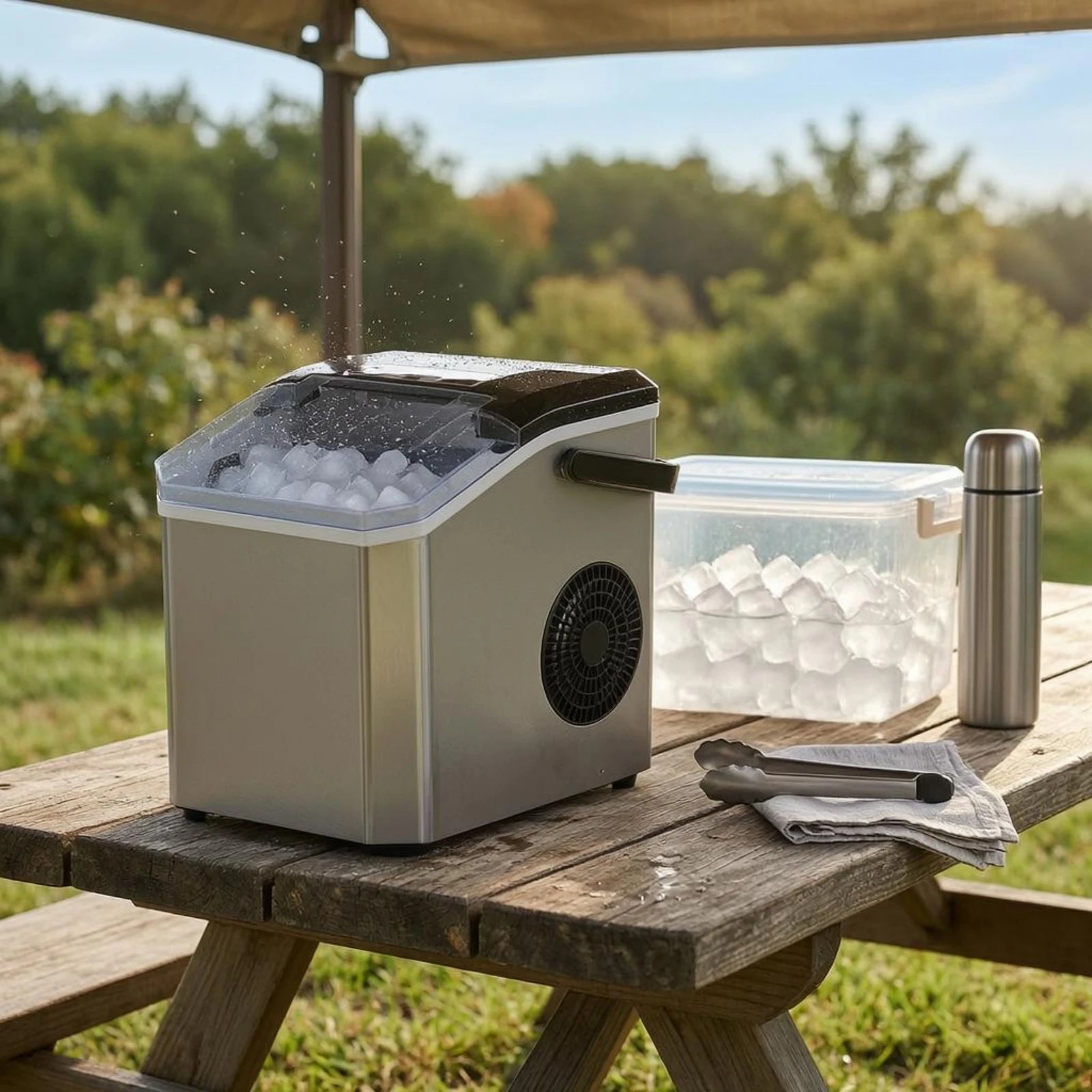 Kompakte Eismaschine Mit Transparentem Deckel – Automatische Eisproduktion Kaufen 2