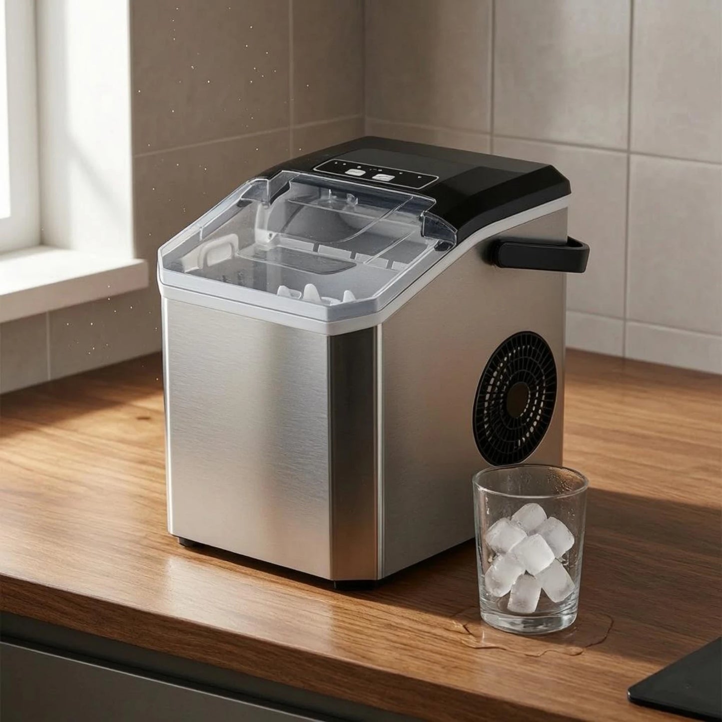 Kompakte Eismaschine Mit Transparentem Deckel – Automatische Eisproduktion Kaufen 3