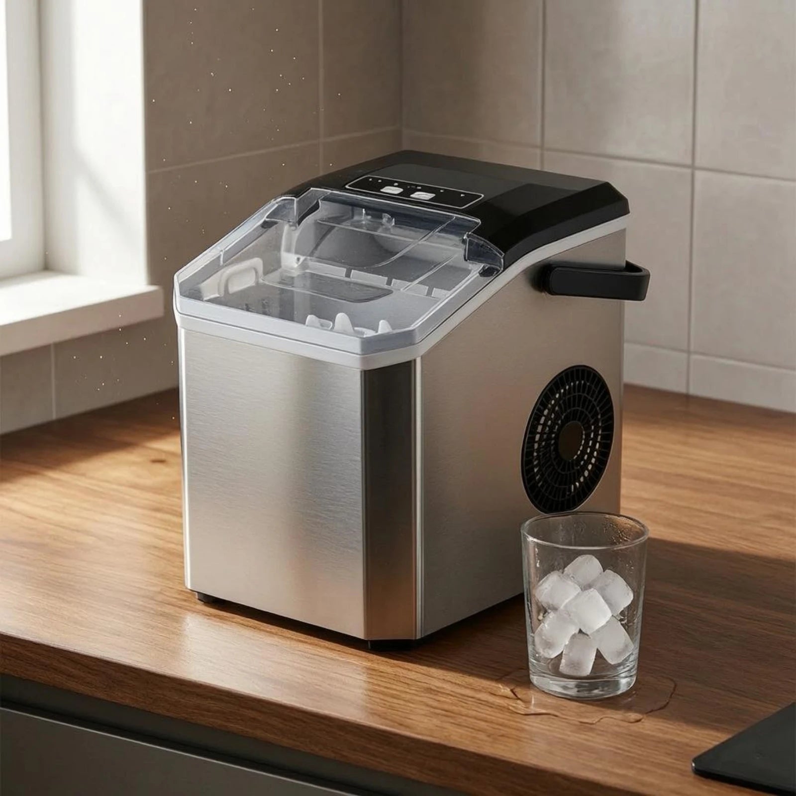 Kompakte Eismaschine Mit Transparentem Deckel – Automatische Eisproduktion Kaufen 3