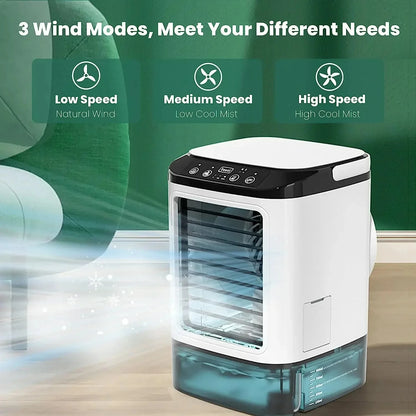 Kompakte Klimaanlage - Tragbarer Mini-Luftkühler mit 3 Geschwindigkeiten und 900 ml Wassertank 1