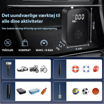 SWIFTINFLATE – Tragbare elektrische Luftpumpe für Reifen, Bälle & Matratzen