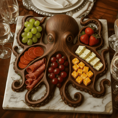 KrakenBoard - Rustikale Wurstplatte aus Nachhaltigem Holz für Wurst und Käseplatte 2