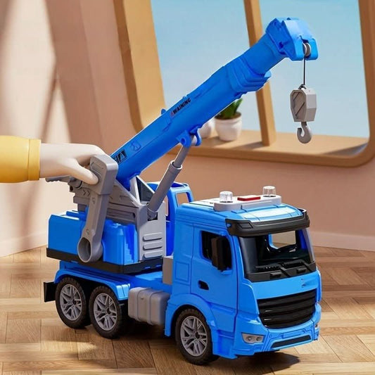 BUILDPLAY – Crane Truck Toy with Light & Sound for Creative Construction Fun