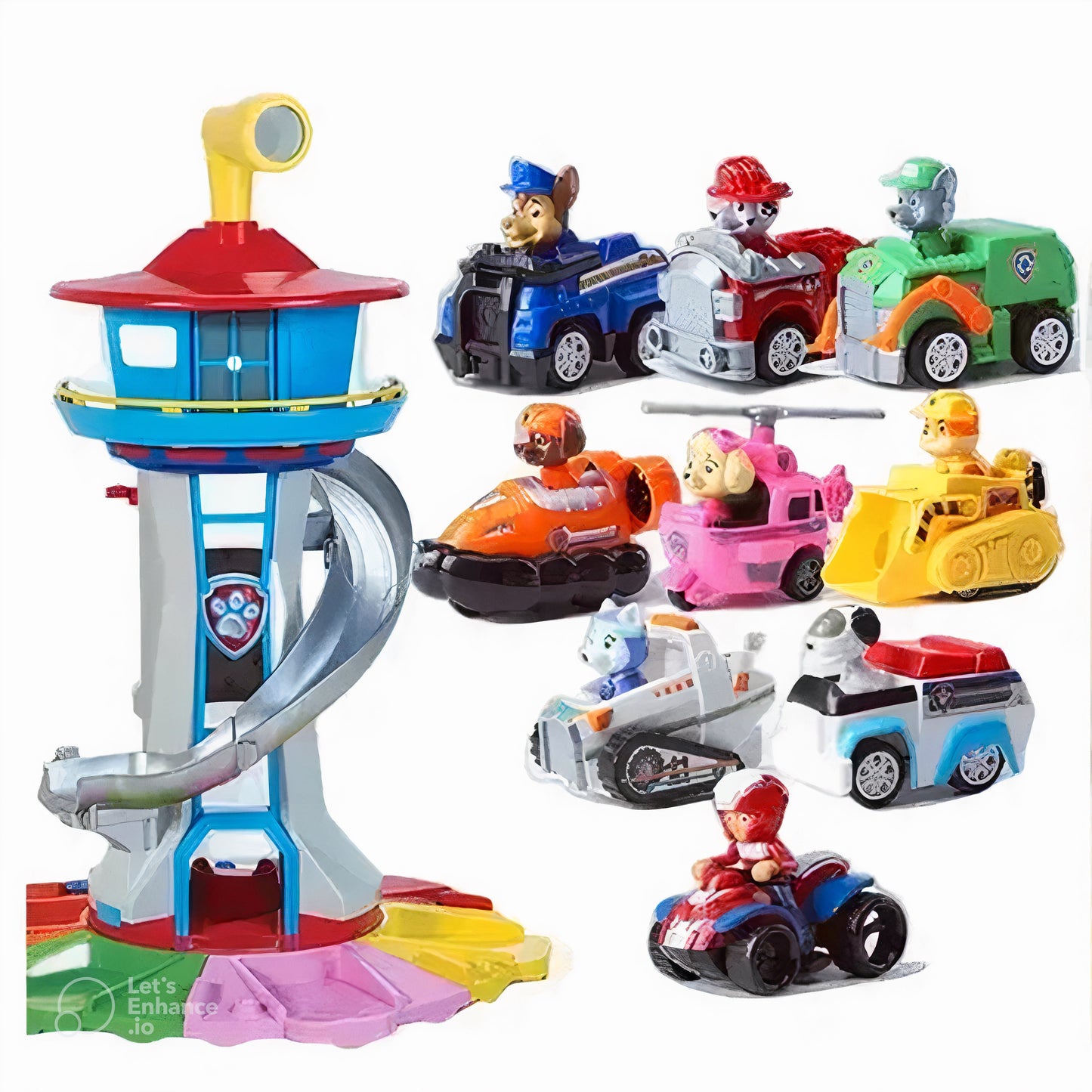 Juego de aventura con tobogán – Set de juego creativo con resbaladilla y coches para niños