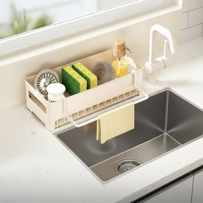 Küchen Organizer - Multifunktionaler Spülbecken Organizer mit Abnehmbaren Tablett aus ABS 11