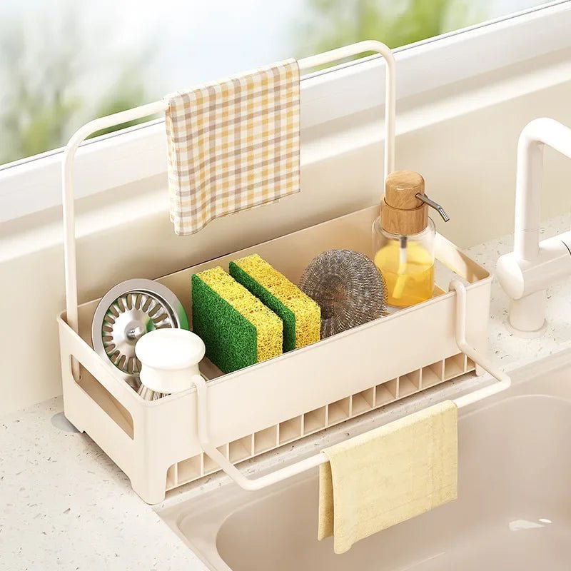 Küchen Organizer - Multifunktionaler Spülbecken Organizer mit Abnehmbaren Tablett aus ABS 7