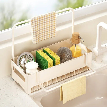 Küchen Organizer - Multifunktionaler Spülbecken Organizer mit Abnehmbaren Tablett aus ABS 7
