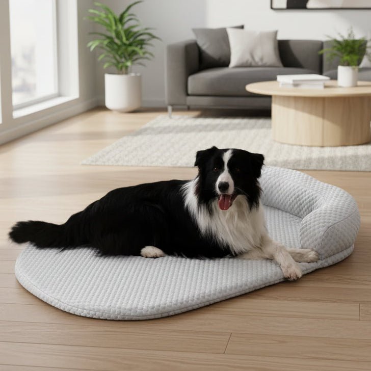 Kühlende Hundebett Matte aus Eisseide - Abnehmbar & Hygienisch für Innen und Außen 4