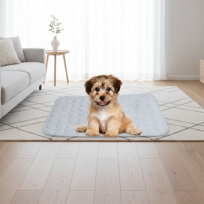 Kühlendes Haustier-Kissen 30x40 cm für Kleine Hunde und Katzen - Grau, Atmungsaktiv und Waschbar 0