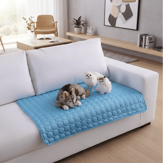 Kühlmatte Für Hunde Und Katzen - Atmungsaktive Sommermatte Mit Eisseide 0