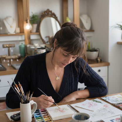 Künstler-Palette Edelstein-Anhänger-Halskette in Gold & Silber für Kreativität 7