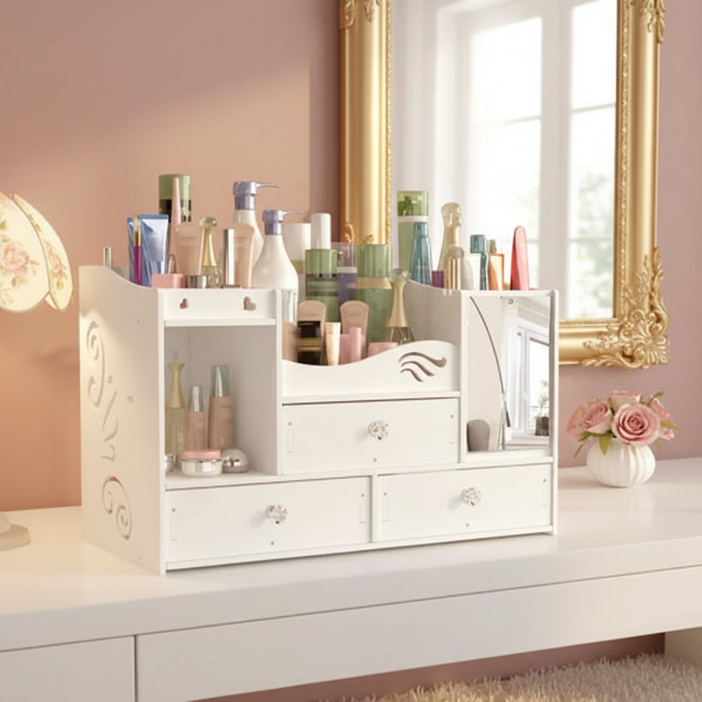 Kunststoff Kosmetik Organizer - Große Aufbewahrung Für Schminke & Schmuck 0