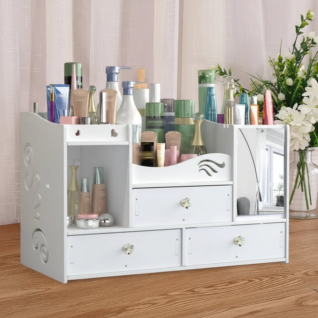 Kunststoff Kosmetik Organizer - Große Aufbewahrung Für Schminke & Schmuck 3