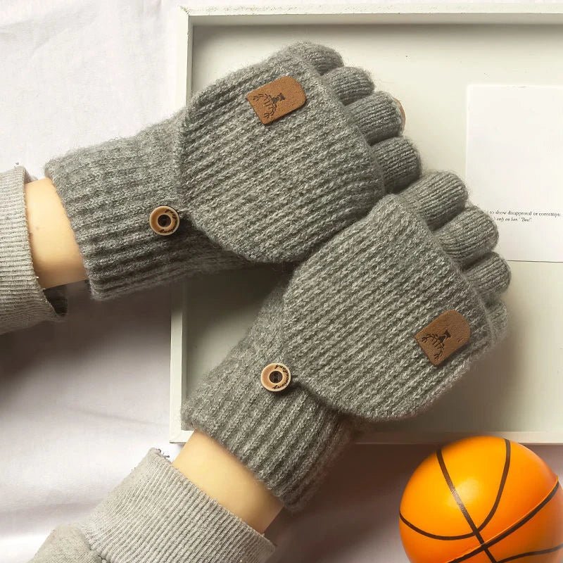 Kuschelige, gestrickte, fingerlose Handschuhe – Touchscreen-kompatibel – Warme Winterbekleidung 8
