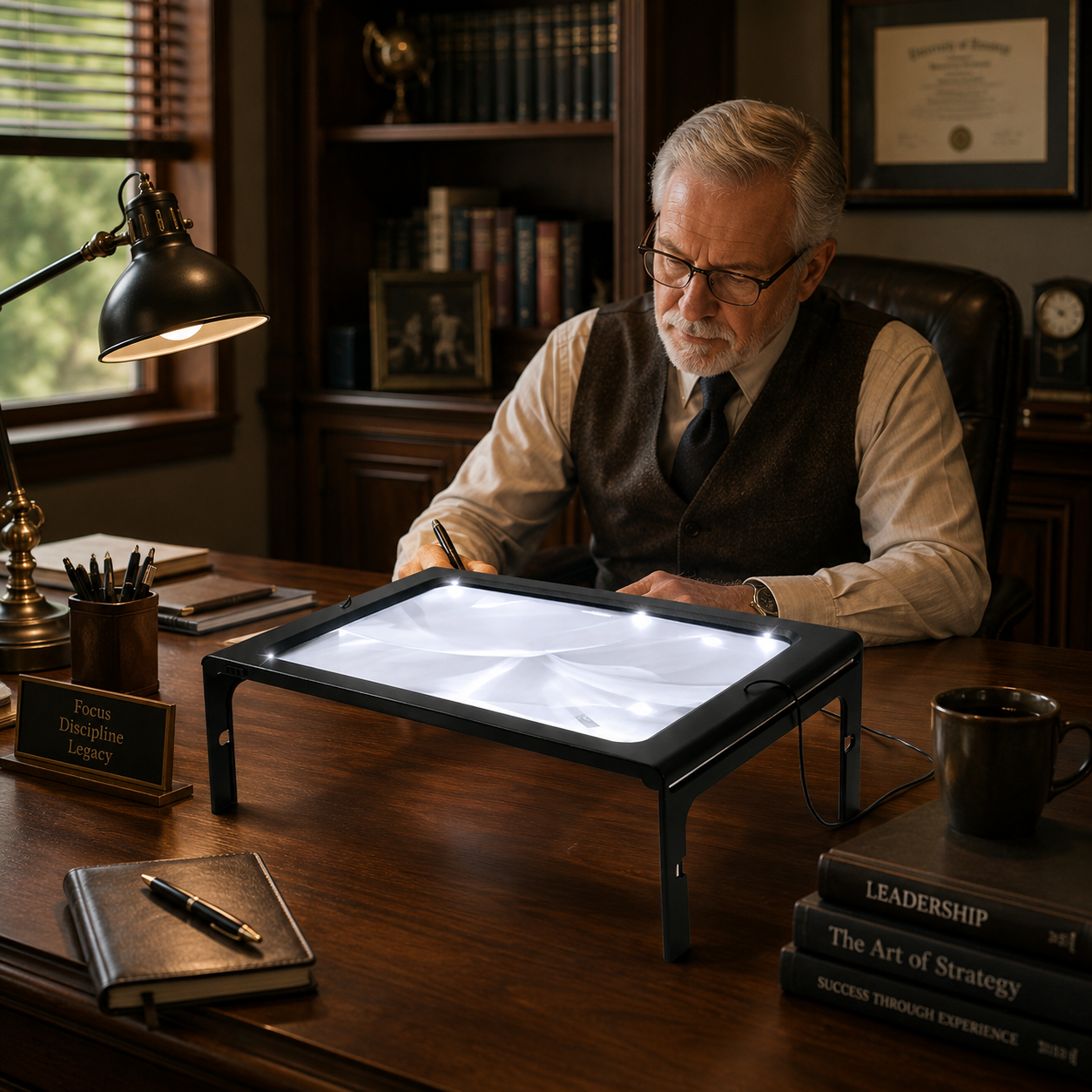 LENSHAVEN – Lupa de lectura manos libres con aumento de 3x y luz LED