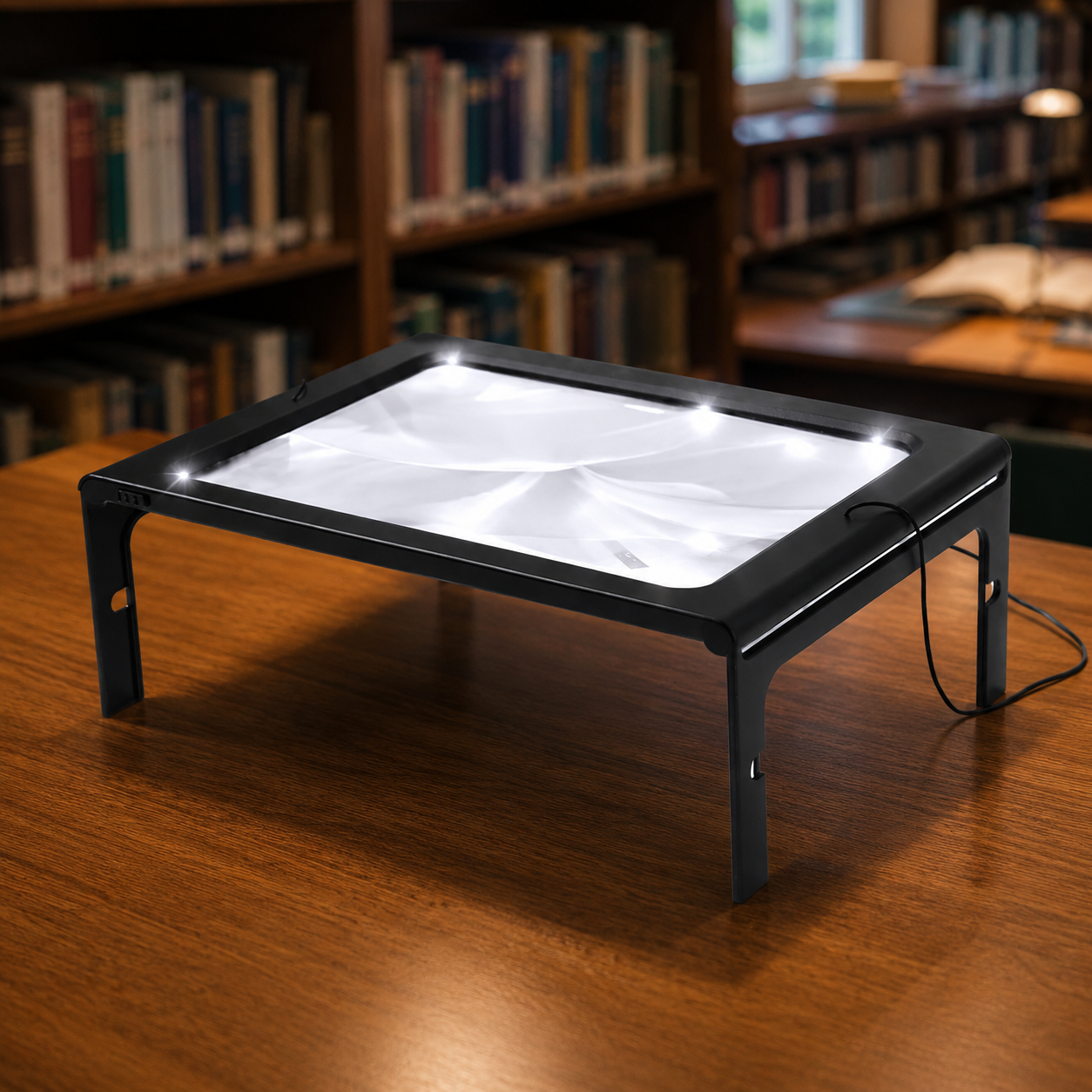 LENSHAVEN – Lupa de lectura manos libres con aumento de 3x y luz LED