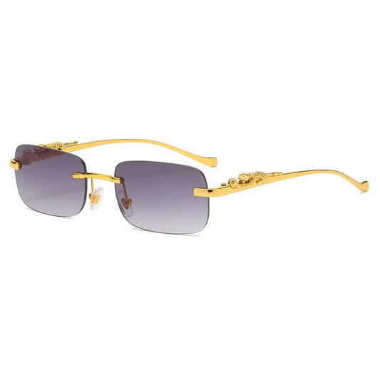 LEOPHAZE SHADES - Rimless sunglasses with leopard head design and UV400 protection